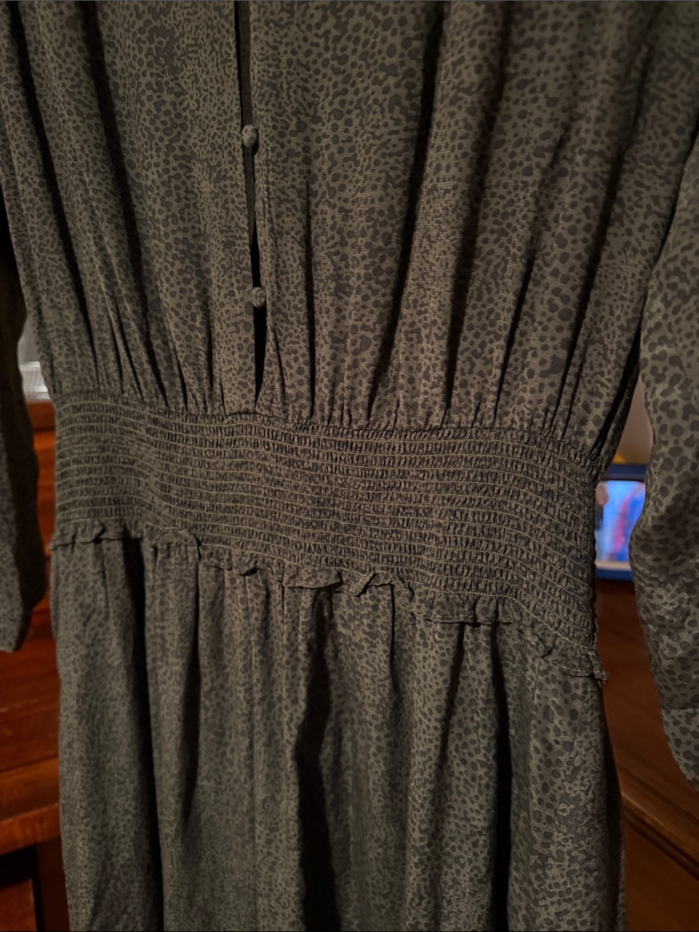 Rails Olive Green Long Sleeve Tiered Ruffle Dress - Picture 6 of 7